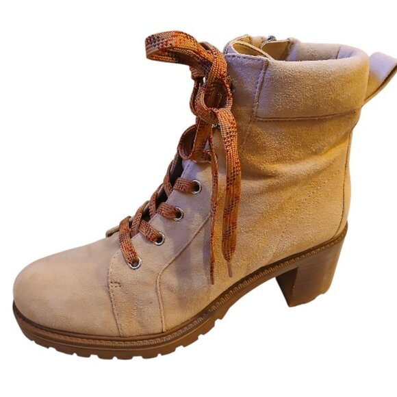 VINCE CAMUTO GAVIANA Suede Leather Lace up Combat Boots 7.5M - EUC - Picture 2 of 11